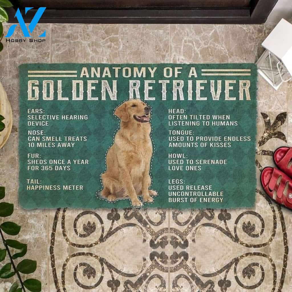 Anatomy Of A Golden Retriever Doormat Welcome Mat House Warming Gift Home Decor Gift For Dog Lovers Funny Doormat Gift Idea
