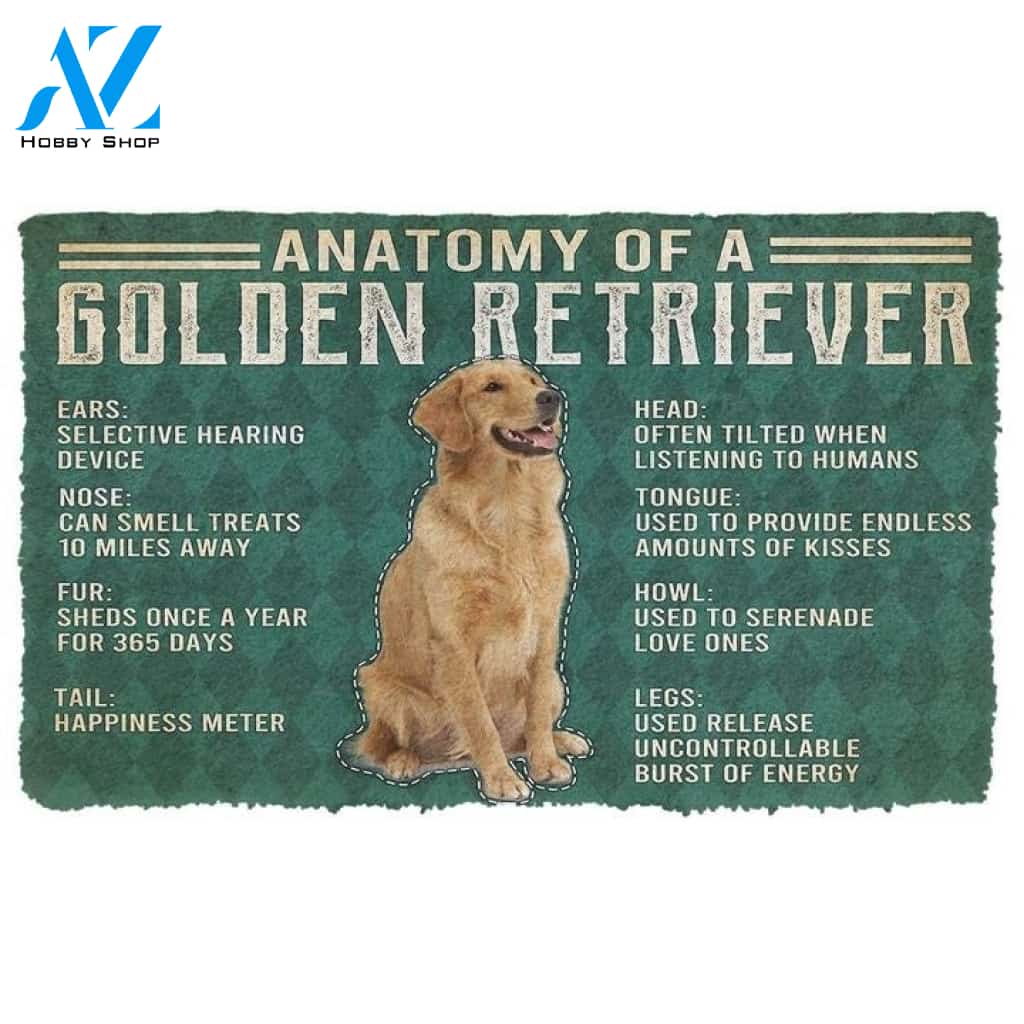 Anatomy Of A Golden Retriever Doormat Welcome Mat House Warming Gift Home Decor Gift For Dog Lovers Funny Doormat Gift Idea