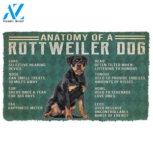 Anatomy Of A Rottweiler Dog Doormat Welcome Mat House Warming Gift Home Decor Gift For Dog Lovers Funny Doormat Gift Idea