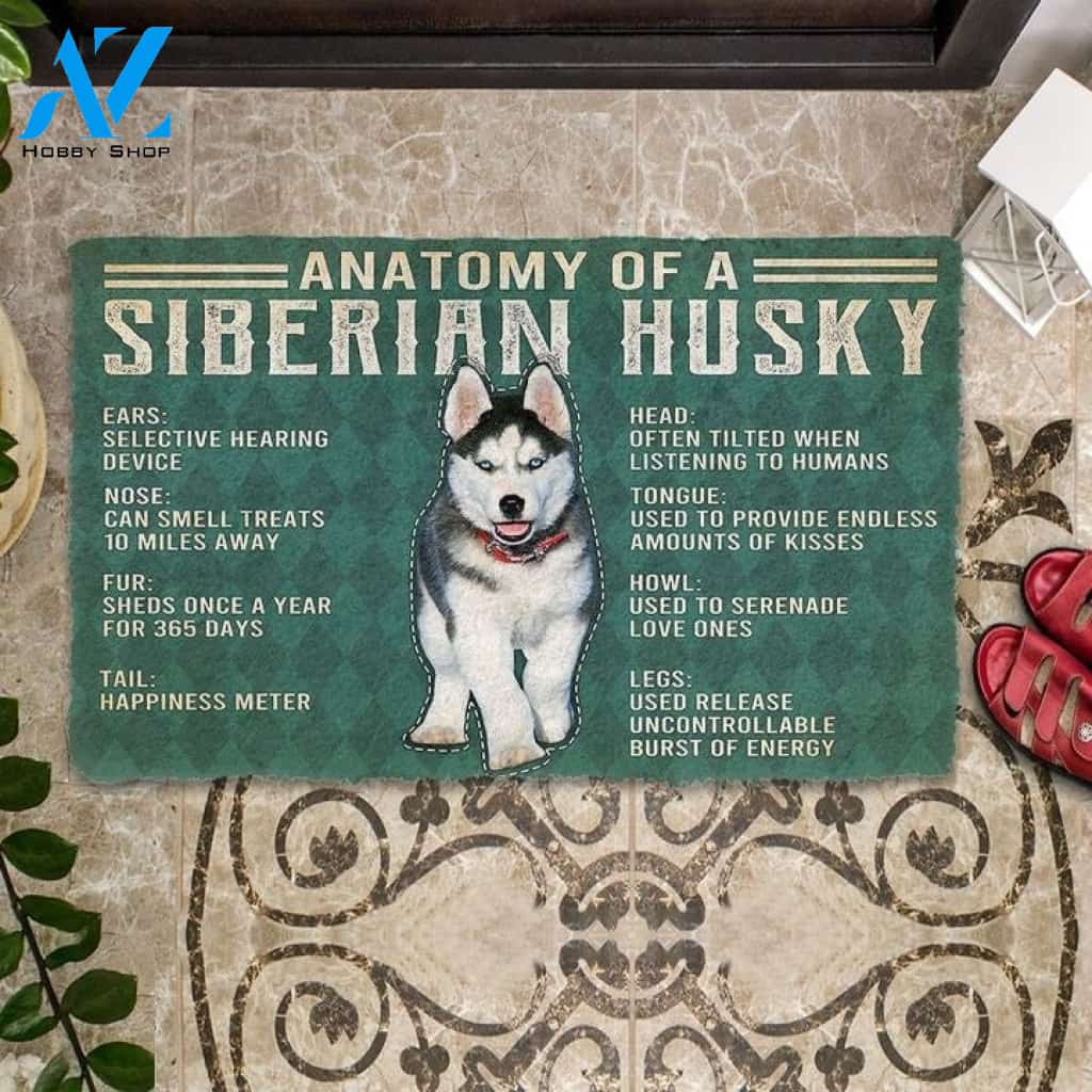 Anatomy Of A Siberian Husky Doormat Welcome Mat House Warming Gift Home Decor Gift For Dog Lovers Funny Doormat Gift Idea