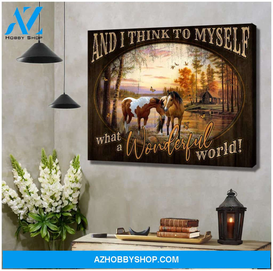 And I Think To My Self Horses Farm Canvas Wall Art Decor