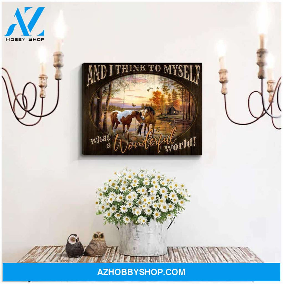 And I Think To My Self Horses Farm Canvas Wall Art Decor
