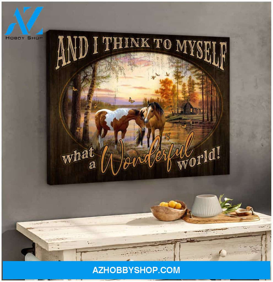 And I Think To My Self Horses Farm Canvas Wall Art Decor