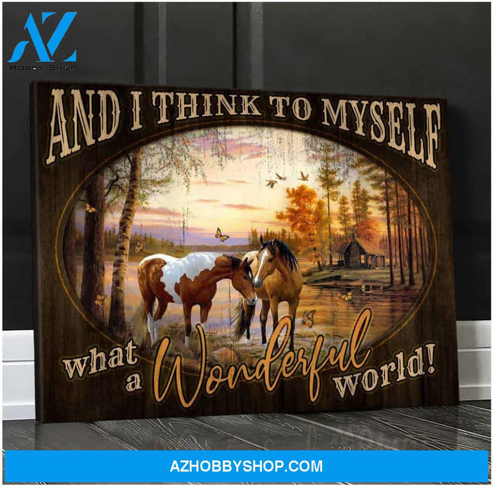 And I Think To My Self Horses Farm Canvas Wall Art Decor