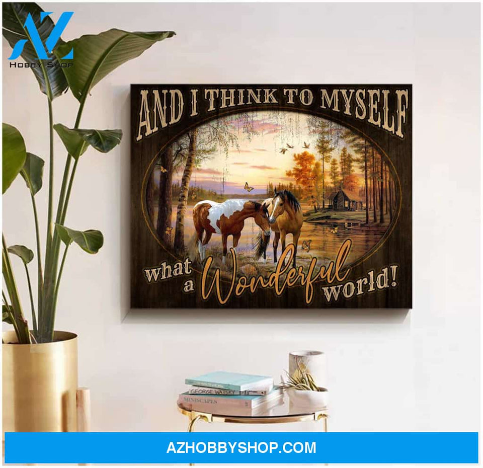 And I Think To My Self Horses Farm Canvas Wall Art Decor