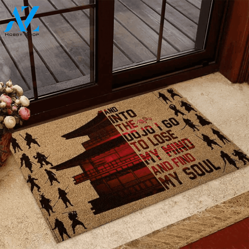 And Into The Dojo Samurai Coir Pattern Print Doormat | Welcome Mat | House Warming Gift