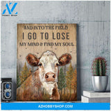 And Into The Field Hereford Cow Canvas Wall Art Decor