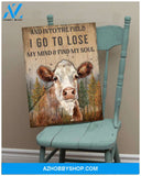And Into The Field Hereford Cow Canvas Wall Art Decor