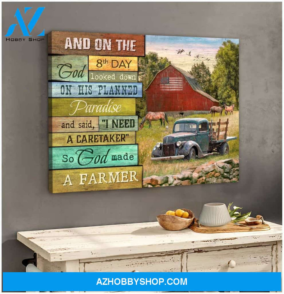 And on the 8th day Farm Horse Canvas Wall Art Decor