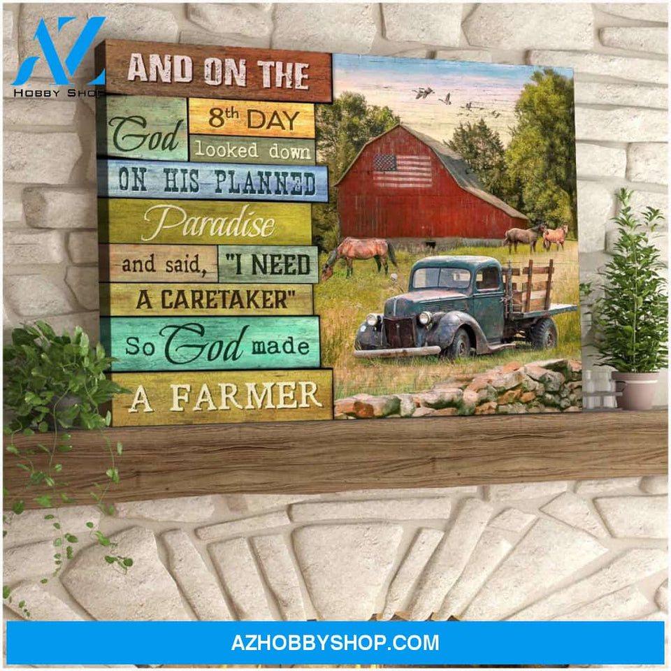 And on the 8th day Farm Horse Canvas Wall Art Decor