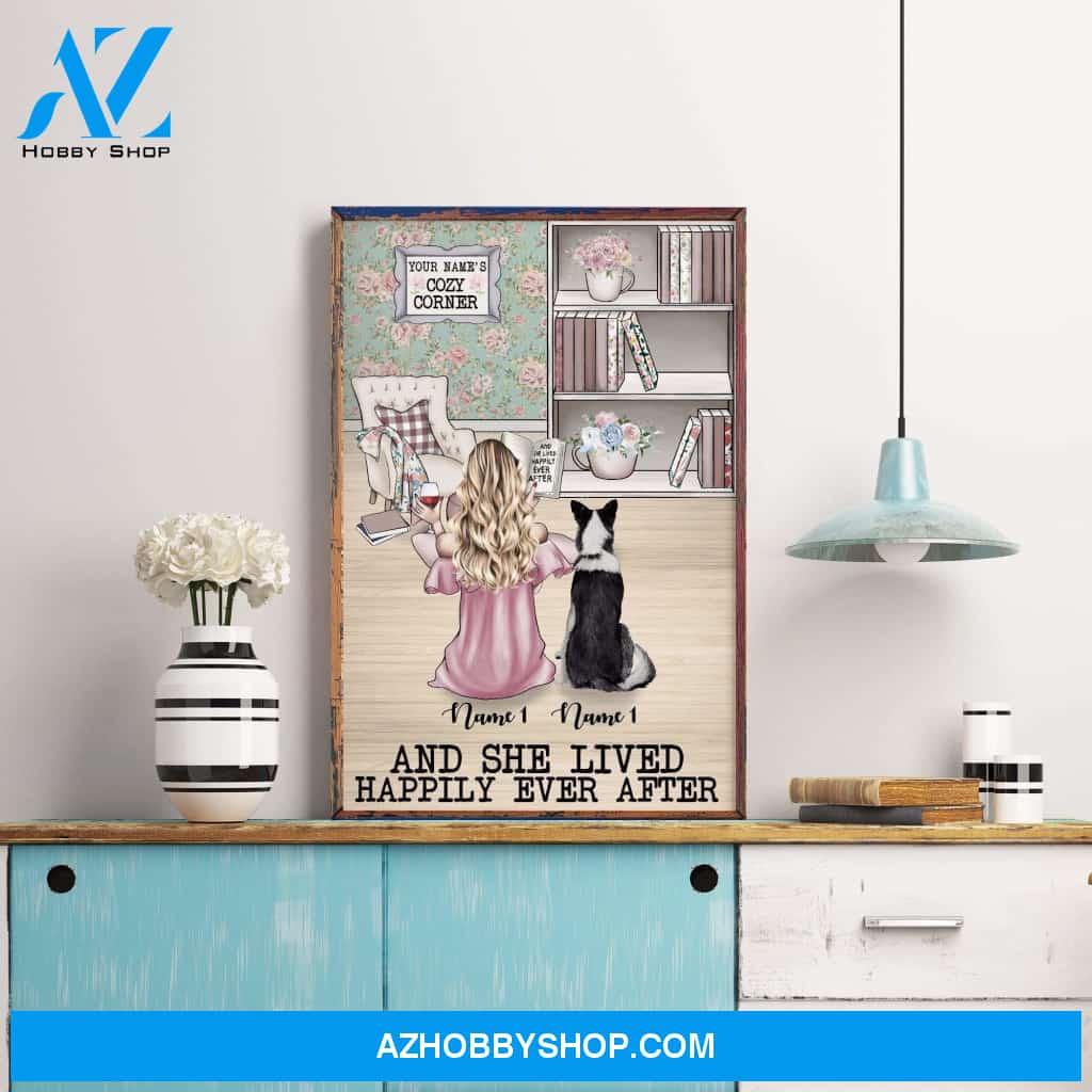 And She Lived Happily Ever After With Her Dog Version 2 Poster & Canvas