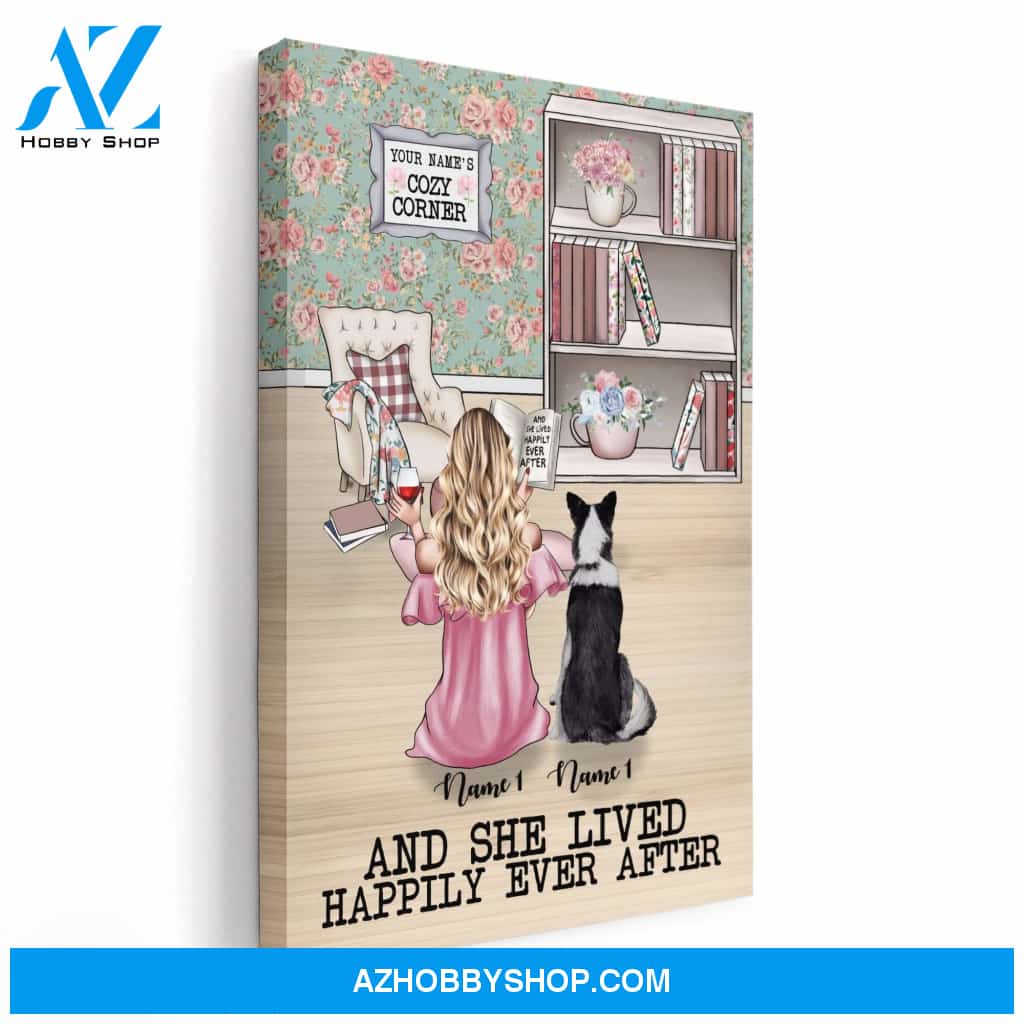 And She Lived Happily Ever After With Her Dog Version 2 Poster & Canvas
