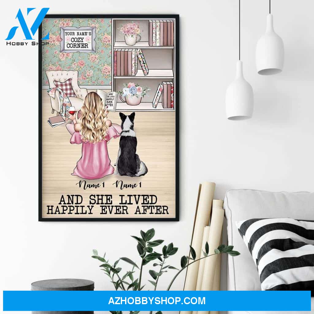 And She Lived Happily Ever After With Her Dog Version 2 Poster & Canvas