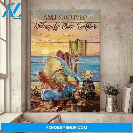 And she lived happily with her Yorkshire - Portrait Canvas Prints - Wall Art
