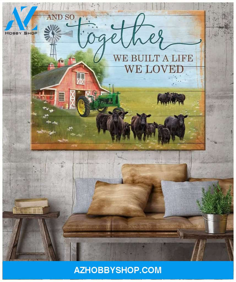 And So Together Cow Wall Art Canvas, Wall Decor Visual Art