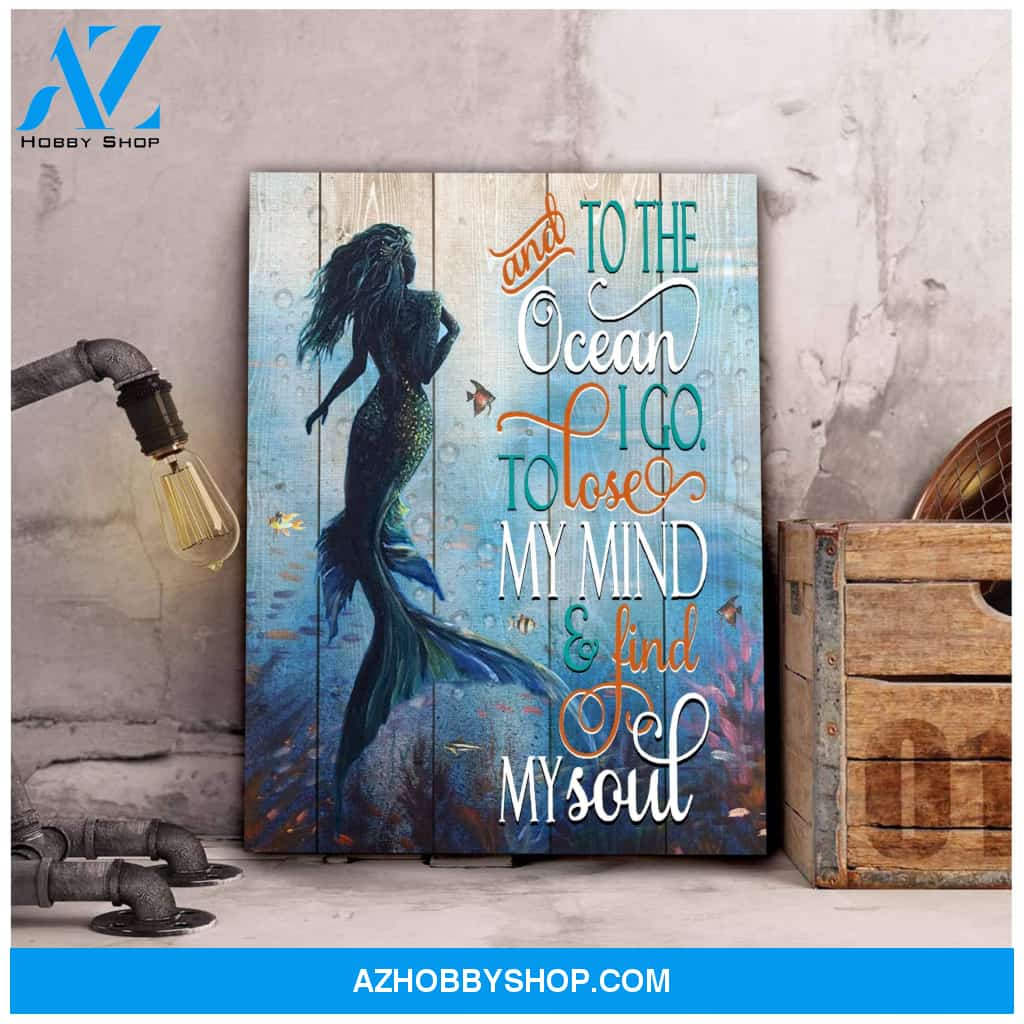 And To The Ocean Mermaid Wall Art Canvas, Wall Decor Visual Art