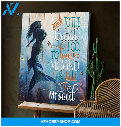 And To The Ocean Mermaid Wall Art Canvas, Wall Decor Visual Art