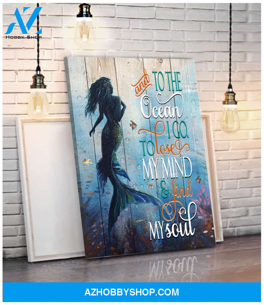 And To The Ocean Mermaid Wall Art Canvas, Wall Decor Visual Art