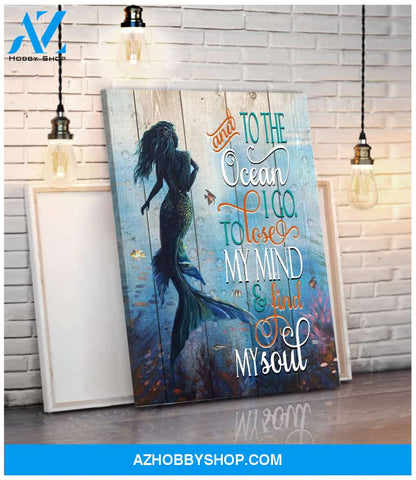 And To The Ocean Mermaid Wall Art Canvas, Wall Decor Visual Art
