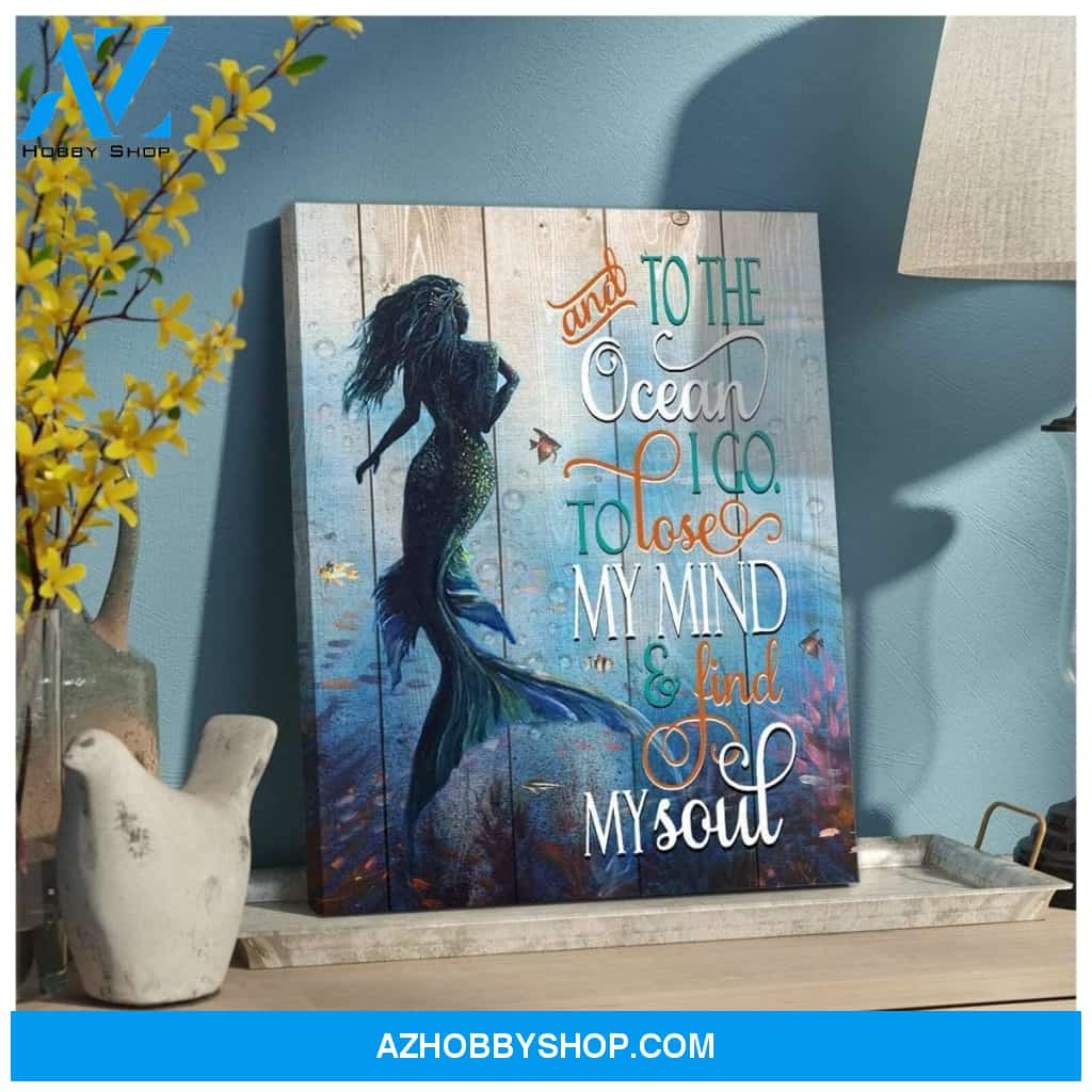 And To The Ocean Mermaid Wall Art Canvas, Wall Decor Visual Art