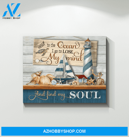 And To The Ocean Turtle Wall Art Canvas,Wall Decor Visual Art