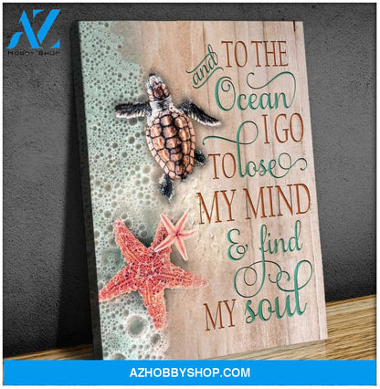 And To The Ocean Turtle Wall Art Canvas, Wall Decor Visual Art