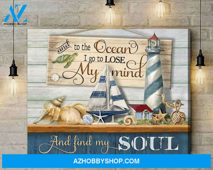 And To The Ocean Turtle Wall Art Canvas,Wall Decor Visual Art
