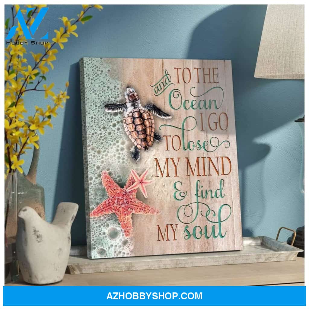 And To The Ocean Turtle Wall Art Canvas, Wall Decor Visual Art