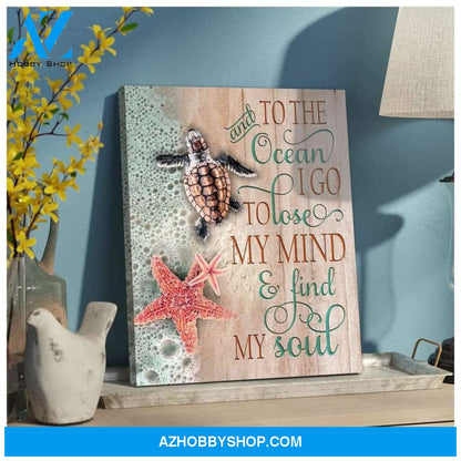And To The Ocean Turtle Wall Art Canvas, Wall Decor Visual Art
