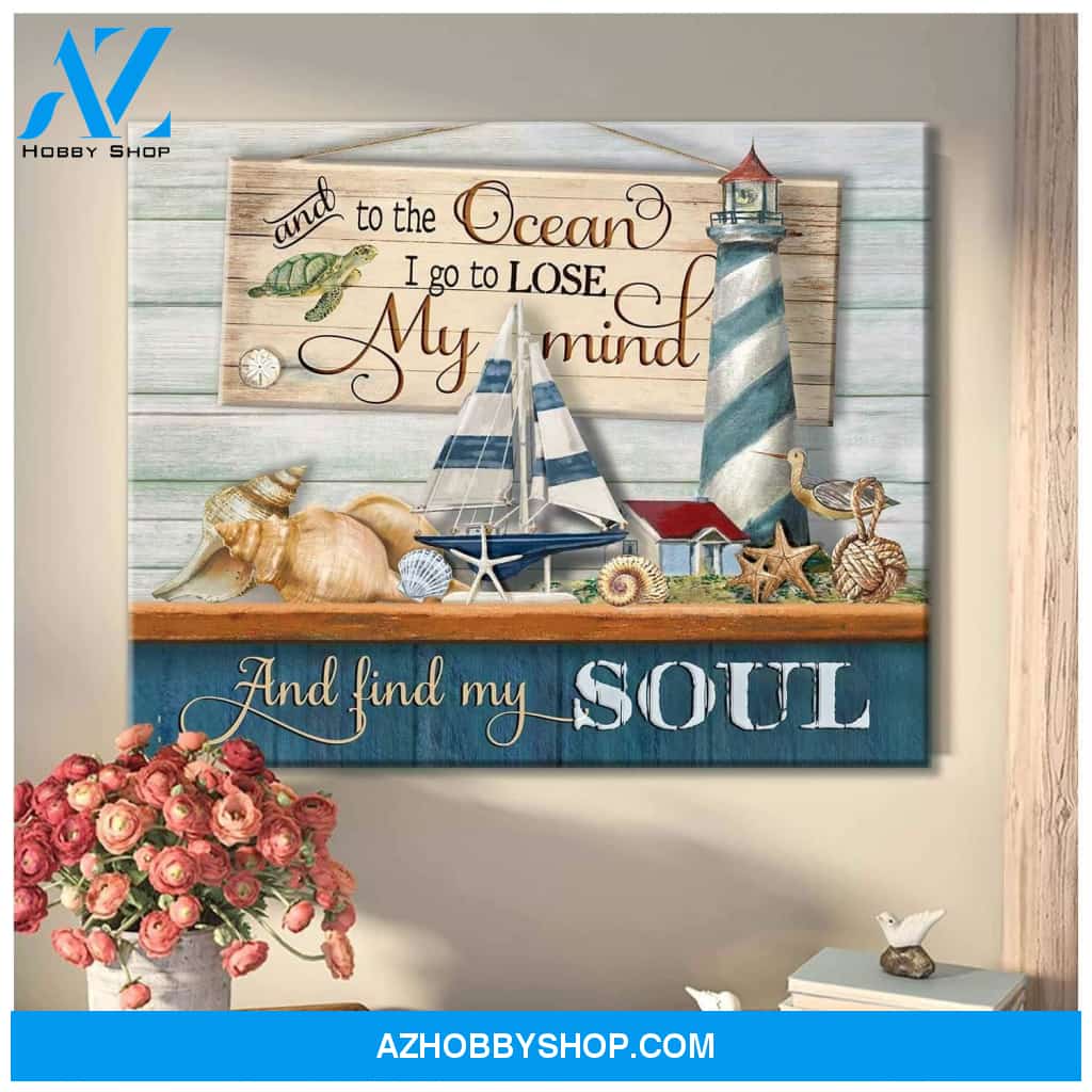 And To The Ocean Turtle Wall Art Canvas,Wall Decor Visual Art