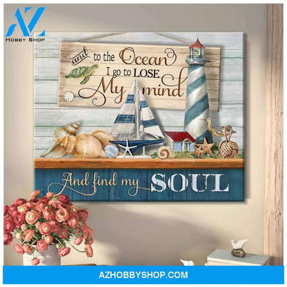 And To The Ocean Turtle Wall Art Canvas,Wall Decor Visual Art