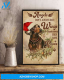 Angel Christmas Dachshund Dog With Red Hat Christmas Canvas And Poster, Wall Decor Visual Art