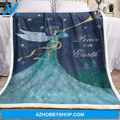 Angel Christmas Night Blanket, Peace On Earth