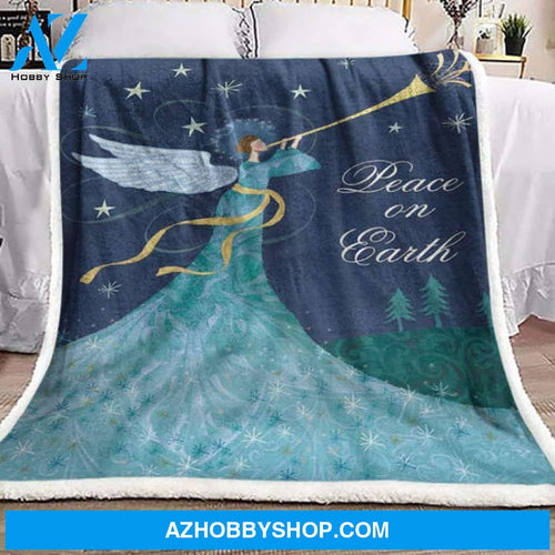 Angel Christmas Night Blanket, Peace On Earth
