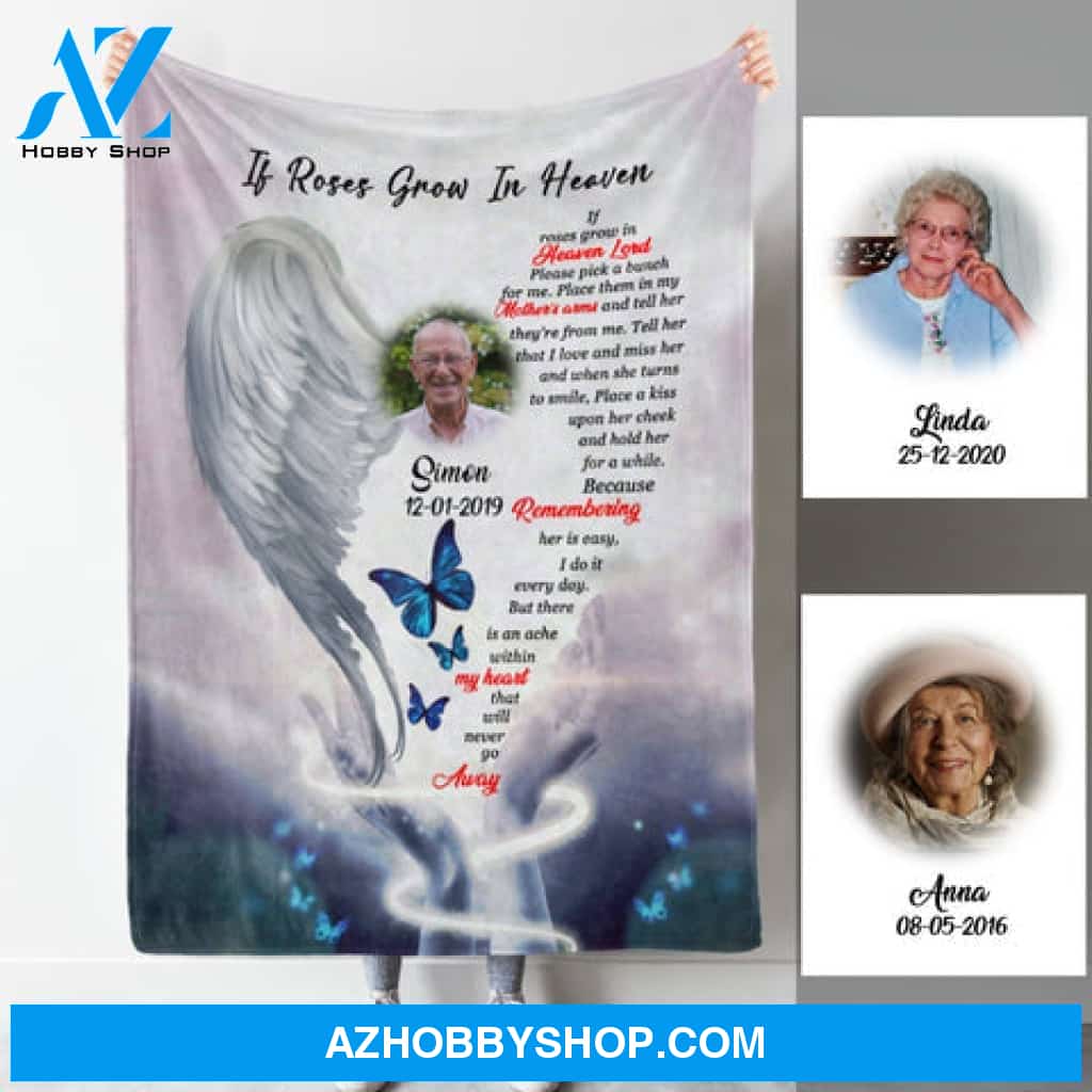 Angel Wings Hands Up Butterflies Lost You Photo Blanket Memorial Gift
