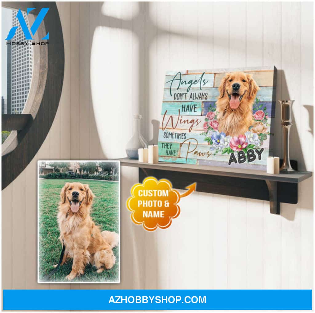 Ohcanvas Angels Don't Always Have Wings Pet Memorial Personalized Custom Canvas Wall Art Decor
