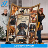 Angles Don't Always Have Wings Sometime They Have Paws Dachshund Dog Lovers Gift Fleece Blanket - Quilt Blanket