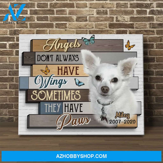 Personalized Canvas, Angles Don't Always Have Wings,Sometimes They Have Paws Memorial Canvas Wall Art