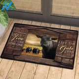 Angus Cattle And The Window Live Like Someone Left The Gate Open Doormat Gift For Angus Cattle Lovers Birthday Gift Home Decor Warm House Gift Welcome Mat