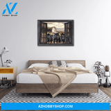 Angus Cattle Cow Outside The Window Premium Canvas Wall Art, Wall Decor Visual Art