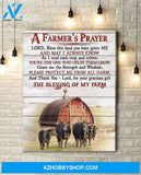 Angus Cow A Farmer's Prayer Wall Art Canvas Prints, Wall Decor Visual Art