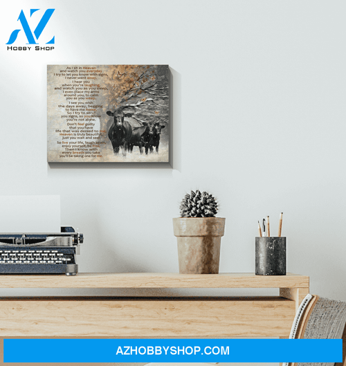 Angus Cow As I Sit In Heaven Wall Art Canvas Prints, Wall Decor Visual Art