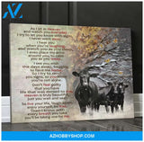 Angus Cow As I Sit In Heaven Wall Art Canvas Prints, Wall Decor Visual Art