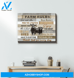 Angus Cow Farm Rules Canvas Wall Art, Wall Decor Visual Art