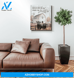 Angus Cow Home Is Framed Canvas Wall Art, Wall Decor Visual Art