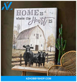 Angus Cow Home Is Framed Canvas Wall Art, Wall Decor Visual Art