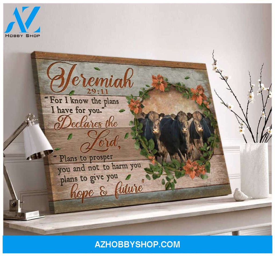 Angus Cow Jeremiah Canvas For Couple Wall Art Decor, Wall Decor Visual Art