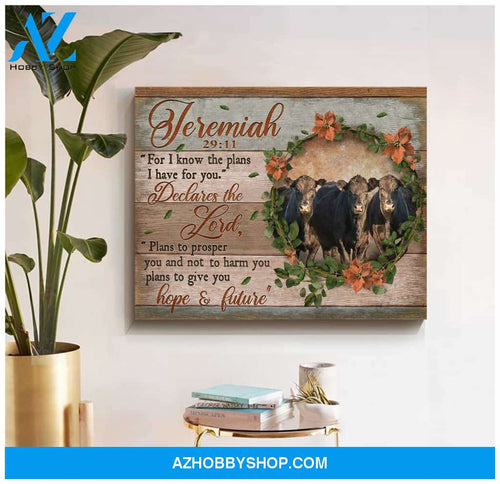 Angus Cow Jeremiah Canvas For Couple Wall Art Decor, Wall Decor Visual Art