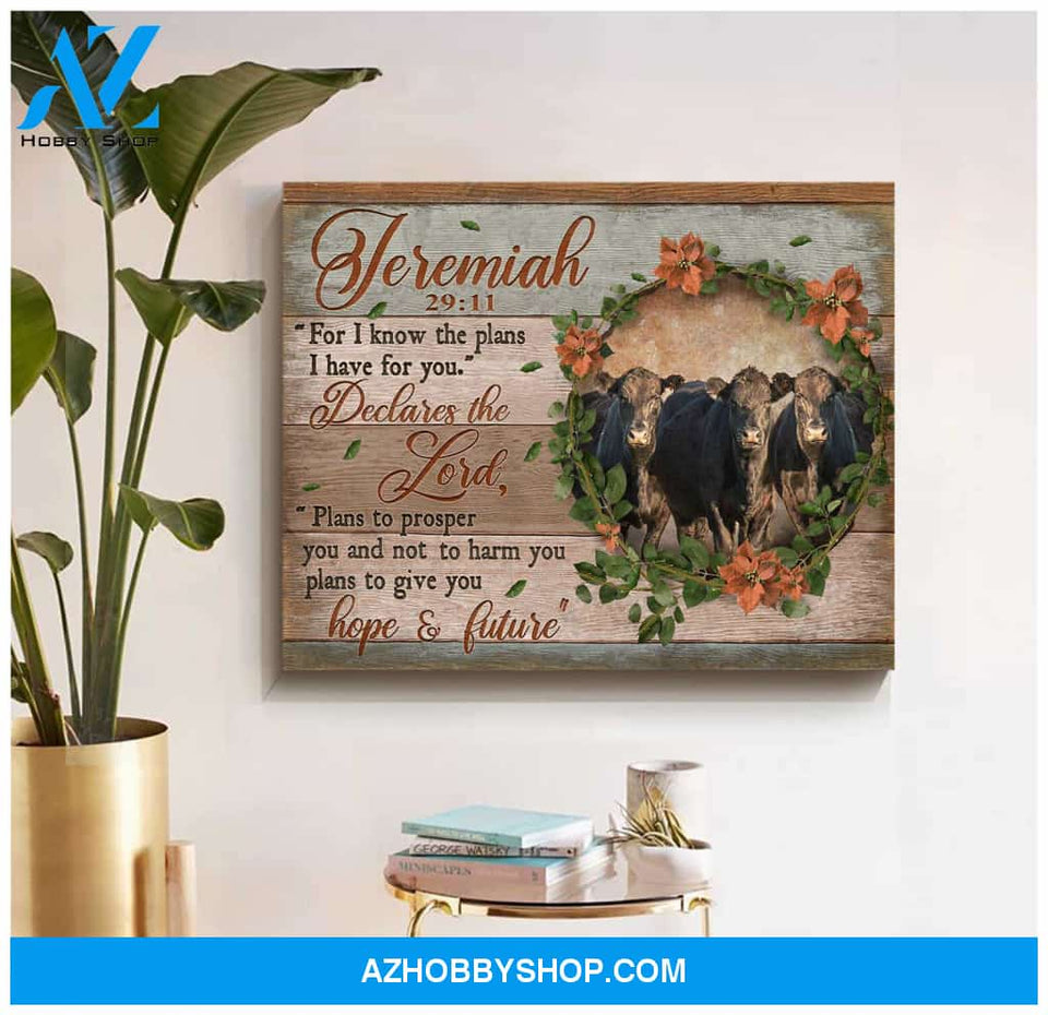 Angus Cow Jeremiah Canvas For Couple Wall Art Decor, Wall Decor Visual Art