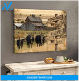 Angus Cow Together We Built A Life We Love Canvas Wall Art Decor, Wall Decor Visual Art